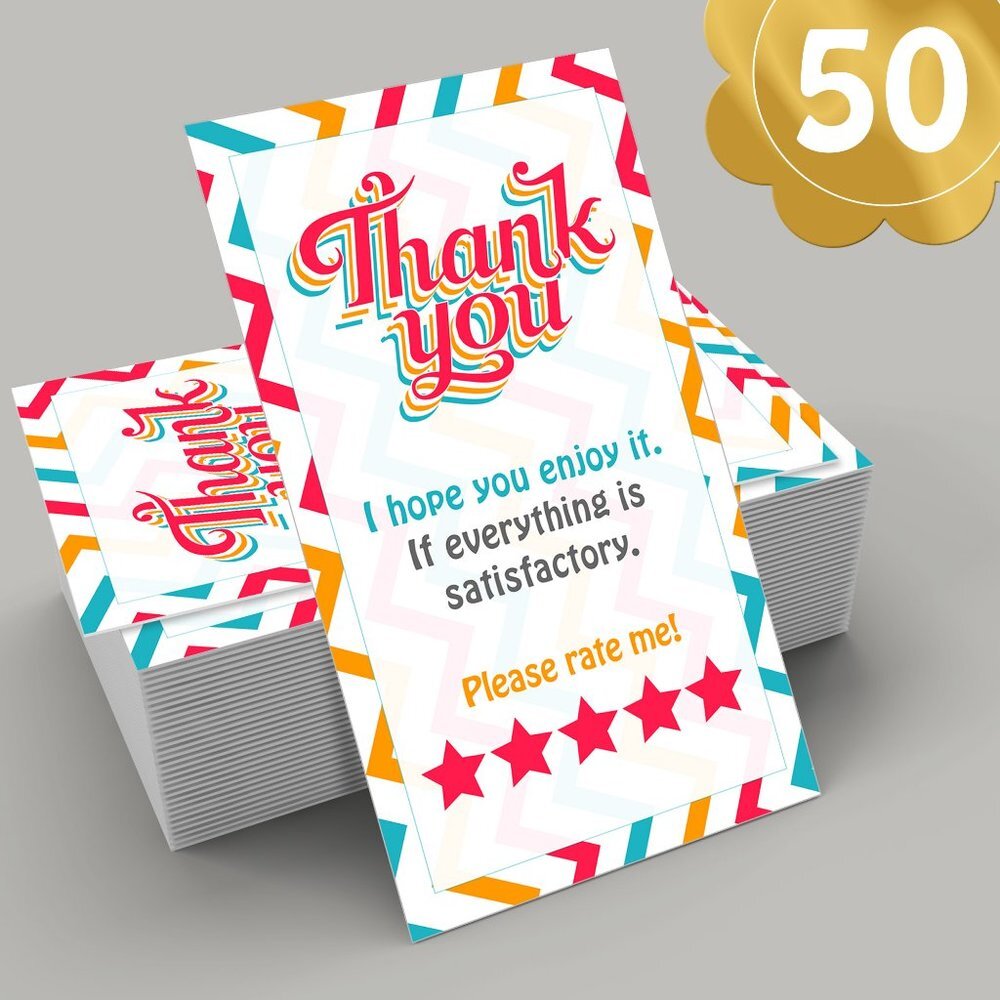 ♥️ 5x25 / 50 Thank Thank you cards